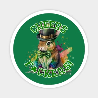 Cheers F ckers Leprechaun Bunny Magnet